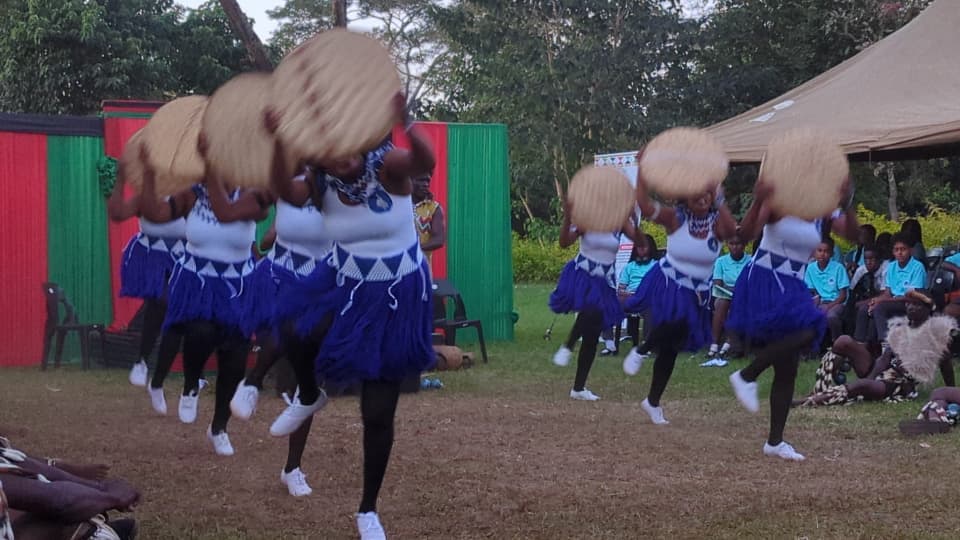 Hwamanda Dance Troupe performing traditional Zimbabwean dance outdoors
